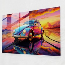 Popcas Gelecek Odaklı Volkswagen Beetle Cam Tablo - Volkswagen Beetle Rüya Gibi Modern Sanat Cam Sanatı