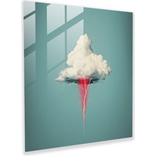 Popcas Elektrikli Gökyüzü - Cam Duvar Sanatı - Fırtına Modern Sanat Görsel Olarak Çarpıcı Cam Sanatı