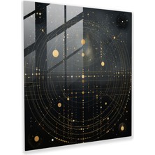 Popcas Göksel Geometri Cam Tablosu - Yıldız Haritası Geometrik Şekiller Füzyon