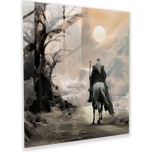 Popcas Gandalf'ın Yolculuk Cam Tablosu - Yüzüklerin Efendisi Duvar Dekorasyonu Cam Duvar Sanatı