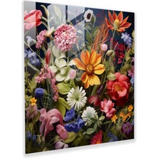 Popcas Vahşi Çiçek Fotorealistik Cam Tablo - Modern Sanat Cam Sanatı