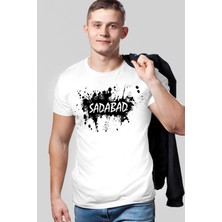 Sadabad Beyaz Kısa Kollu Erkek T-Shirt