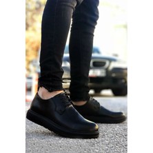 Big King Klasik Model Deri Tarz Siyah Erkek Ayakkabı Düz Tabanlı Rahat İç Taban