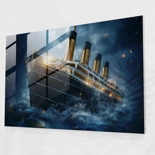 Popcas Sisli Deniz Titanik Cam Tablo Sanatı - Sisli Deniz Titanik Mağrur