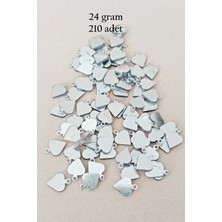 Oya Abiye Bileklik Kolye Pleksi Metalik Plastik Pul Gümüş Renk 24 Gram 210 Adet - BNC590