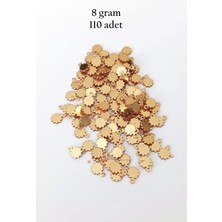 Oya Abiye Bileklik Kolye Pleksi Metalik Plastik Pul Altın Renk 8 Gram 110 Adet - BNC474