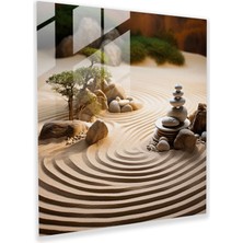 Popcas Zen Serene Bahçe Cam Tablosu - Zen Duvar Dekorasyonu Cam Tablo Ev Dekorasyonu