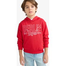 DeFacto Kapüşonlu Baskılı Sweatshirt Erkek Çocuk F2847A825AU