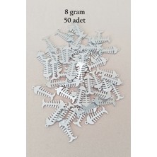 Oya Abiye Bileklik Kolye Pleksi Metalik Plastik Pul Gümüş Renk 8 Gram 50 Adet - BNC529