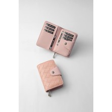 Cengiz Pakel Küçük Boy Desenli Kadın Cüzdan/portföy - 65304 - Pudra