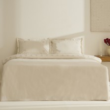 Karaca Home White Collection Rayas %100 Pamuk Nakışlı Çift Kişilik Nevresim Takımı Bej