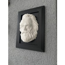 Karl Marx Çerçeveli Duvar Büstü Karl Marx Duvar Dekorasyonu