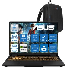 Asus Tuf Gaming F16 FX608JPR 14. Nesil Intel I7-14650HX 128GB Ddr5 512GB SSD 8GB/RTX5070 115W 165Hz 16"wqxga 2.5k 400NITS IPS Windows 11 Home Gaming Bilg. WQT070H27128G + Zettaçanta