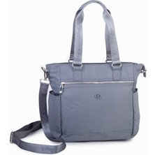 Nas Bag Kadın Spor Geniş Hacimli Hafif Omuz ve Çapraz Çanta Gri