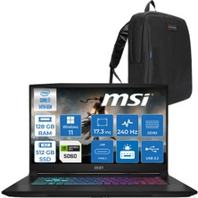 MSI Msı Katana 17 Hx B14WFK-215XTR 14. Nesil Intel I7-14650HX 128GB Ddr5 512GB SSD 8GB/RTX5060 115W 17.3" Qhd (2560*1440), 240Hz IPS Windows 11 Home Taşınabilir Bilgisayar. W215XTRH27128G + Zettaçanta
