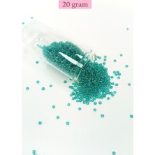 Dökme Cam Kum Boncuk (11/0) 2 mm - 20 Gram -  Şeffaf Yeşil - BNC014