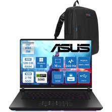 Asus Rog Strix Scar 16 G635LX-RW145 Ultra 9 275HX Aı 128GB 2tb SSD 24GB/RTX5090 Gddr7 175W 16" Wqxga 240Hz 3ms 1200NITS Windows 11 Pro Gaming Taşınabilir Bilgisayar WRW14537128G + Zettaçanta