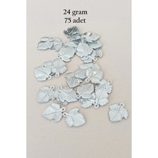 Oya Abiye Bileklik Kolye Pleksi Metalik Plastik Pul Gümüş Renk 24 Gram 75 Adet - BNC582