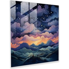 Popcas Benzersiz Yıldız Haritası Cam Tablo - Yıldız Haritası Cam Tablo Modern Sanat