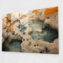 Popcas Soyut Zen Bahçe Cam Sanatı - Zen Bahçesi Duvar Dekorasyonu Cam Duvar Sanatı Cam Sanatı