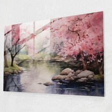 Popcas Zen Bahçesi Cam Tablo - Zen Bahçesi Duvar Dekorasyonu Cam Tablo Cam Sanatı