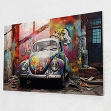 Popcas Volkswagen Beetle Cam Tablo Sanatı - Volkswagen Beetle Cam Sanatı Cam Tablo