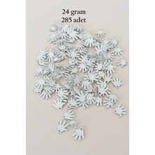 Oya Abiye Bileklik Kolye Pleksi Metalik Plastik Pul Gümüş Renk 24 Gram 285 Adet - BNC579