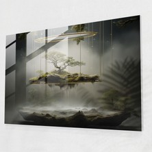 Popcas Dreamscape Zen Bahçesi Cam Duvar Sanatı - Zen Bahçesi Sürrealist Modern Sanat Cam Duvar Sanatı
