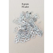 Oya Abiye Bileklik Kolye Pleksi Metalik Plastik Pul Gümüş Renk 8 Gram 70 Adet - BNC513