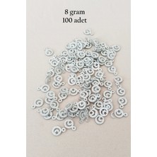 Oya Abiye Bileklik Kolye Pleksi Metalik Plastik Pul Gümüş Renk 8 Gram 100 Adet - BNC516