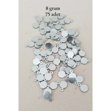 Oya Abiye Bileklik Kolye Pleksi Metalik Plastik Pul Gümüş Renk 8 Gram 75 Adet - BNC520