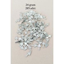 Oya Abiye Bileklik Kolye Pleksi Metalik Plastik Pul Gümüş Renk 24 Gram 285 Adet - BNC565