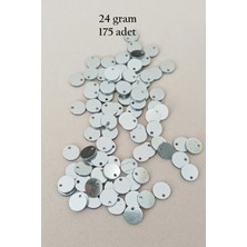 Oya Abiye Bileklik Kolye Pleksi Metalik Plastik Pul Gümüş Renk 24 Gram 255 Adet - BNC583