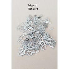 Oya Abiye Bileklik Kolye Pleksi Metalik Plastik Pul Gümüş Renk 24 Gram 210 Adet - BNC573