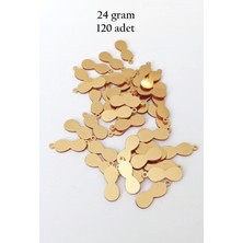 Oya Abiye Bileklik Kolye Pleksi Metalik Plastik Pul Altın Renk 24 Gram 120 Adet - BNC540
