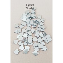 Oya Abiye Bileklik Kolye Pleksi Metalik Plastik Pul Gümüş Renk 8 Gram 70 Adet - BNC530