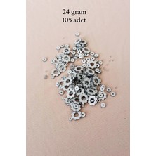 Oya Abiye Bileklik Kolye Pleksi Metalik Plastik Pul Gümüş Renk 24 Gram 105 Adet - BNC561