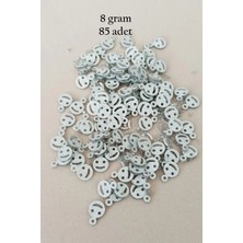 Oya Abiye Bileklik Kolye Pleksi Metalik Plastik Pul Gümüş Renk 8 Gram 85 Adet - BNC525