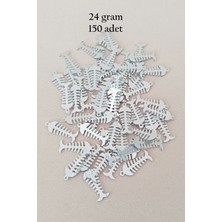 Oya Abiye Bileklik Kolye Pleksi Metalik Plastik Pul Gümüş Renk 24 Gram 150 Adet - BNC589