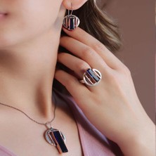 Kök Safir Taşlı 925 Ayar Gümüş Otantik Tasarım Set
