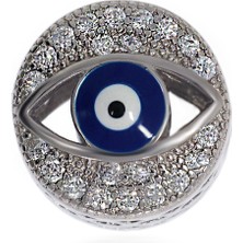 Kadın Göz Model Taşlı Gümüş Charm