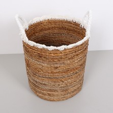 Mylamp Trabzon 37X40X48 Cm.  Doğal Abaka El Yapımı Sepet L -