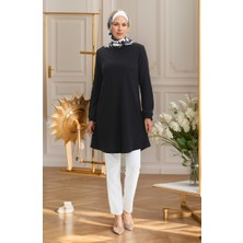 Sade Tunik Kol Ucu Lastikli Tunik Tesettür Tunik