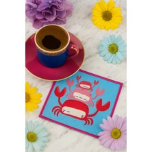 Evdek 2’li Dijital Baskılı Nakış Detaylı Kokteyl Peçete Ds5