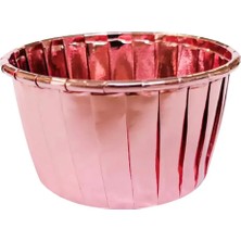 Metalik Roze Gold Renk Muffin Cupcake Kek Kalıbı 25'li