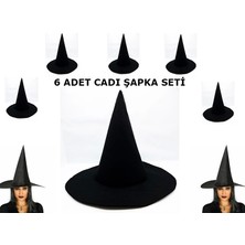 Ynt İthalat Siyah Cadı Şapkası Keçe Yetişkin Boy 6 Adet