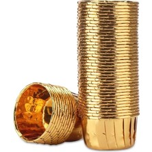 Metalik Altın Renk Muffin Cupcake Kek Kalıbı 25'li