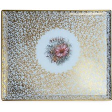 S.clairy Blue Flowers Porselen Tepsi 30X40CM