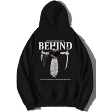 Brz Collection Unisex Oversize Behind Anime Hoodie Siyah