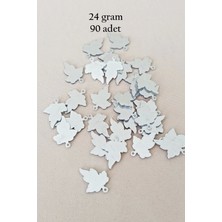 Oya Abiye Bileklik Kolye Pleksi Metalik Plastik Pul Gümüş Renk 24 Gram 90 Adet - BNC592